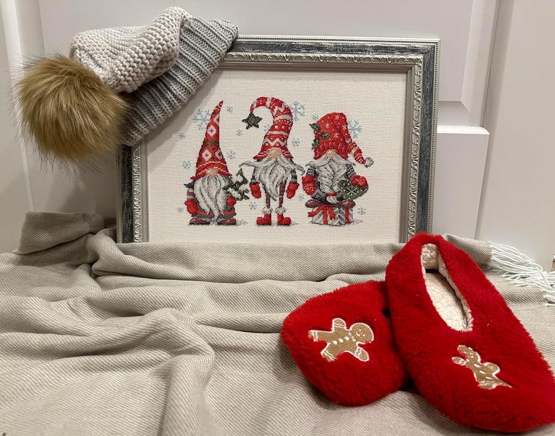 Riolis - Gnomes 2171, Christmas Cross Stitch Kits 11¾"x8¼, Cross Stitch for Beginners & Advanced, Crossstitch for Adults, Counted Stitching Kits, Embroidery Kit Christmas - Image 3